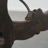 Antique Spanish table from the early 18th century with  a cast iron base