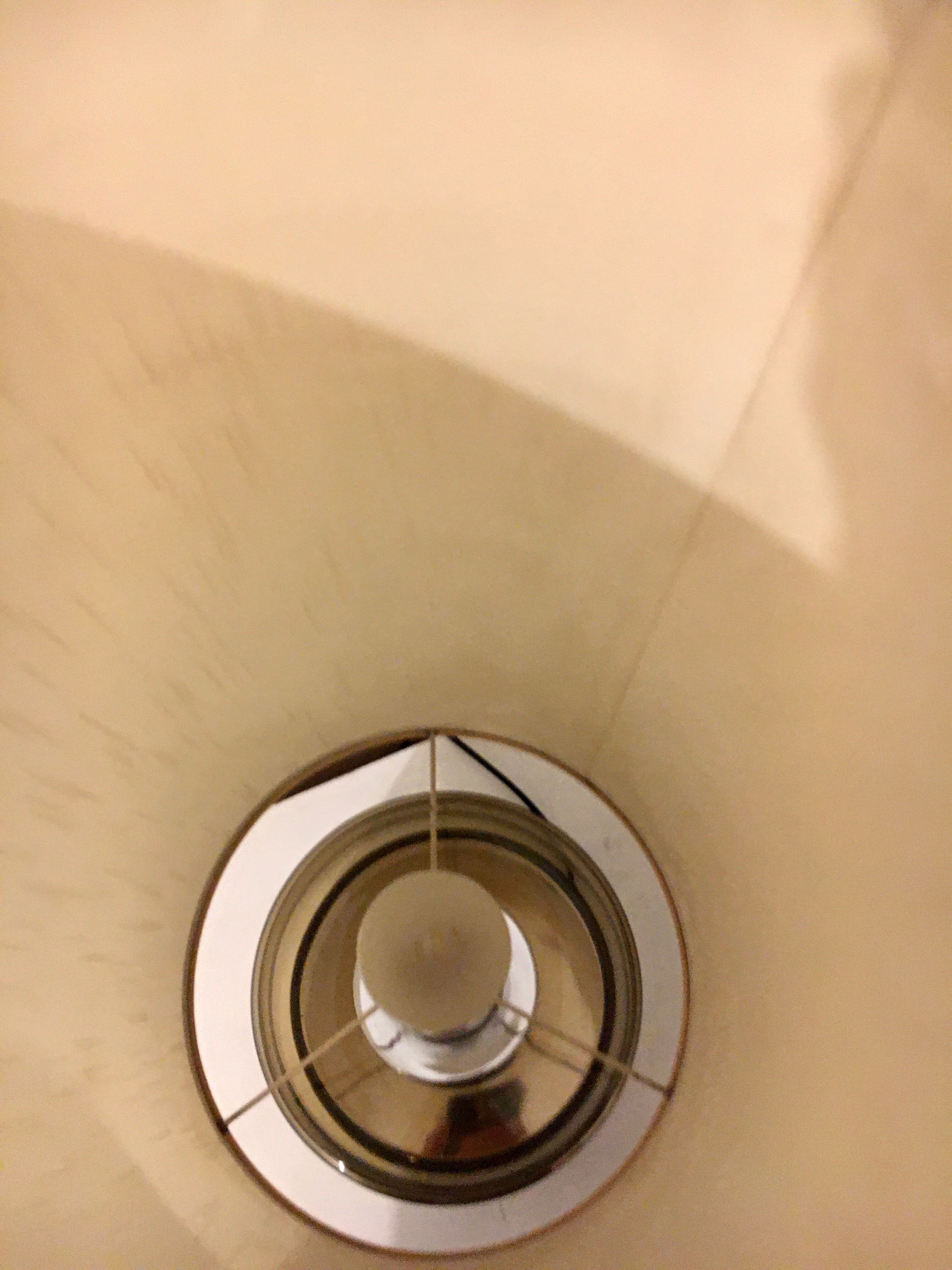 Vintage table lamp smoked glass and stainless 19x stainless steel