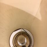 Vintage table lamp smoked glass and stainless 19x stainless steel