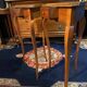 Pair of corner side tables in solid blond walnut Loui.