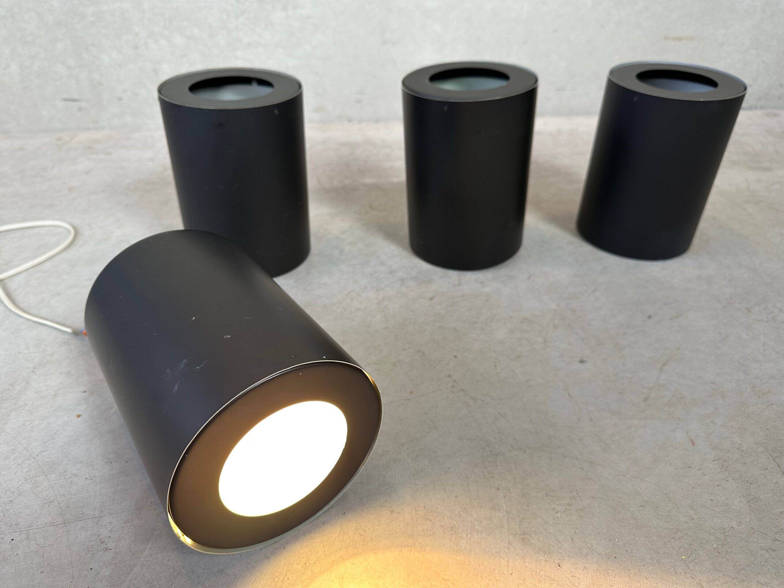 4x vintage RAAK cylinders flush mount lamps
