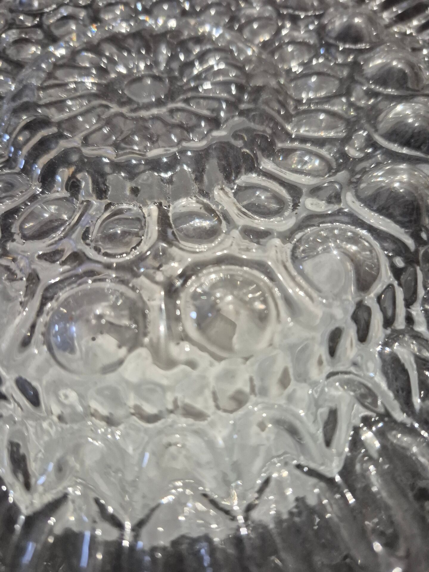 Set 3 - wall ceiling lamp ø 24 cm glass 1960s moulded