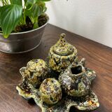 Vallauris fat lava ceramic condiment set