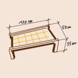 Herbarium pattern ceramic coffee table