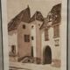 Ink wash late 19th early 20th signed g. neighbor titled the abbey
