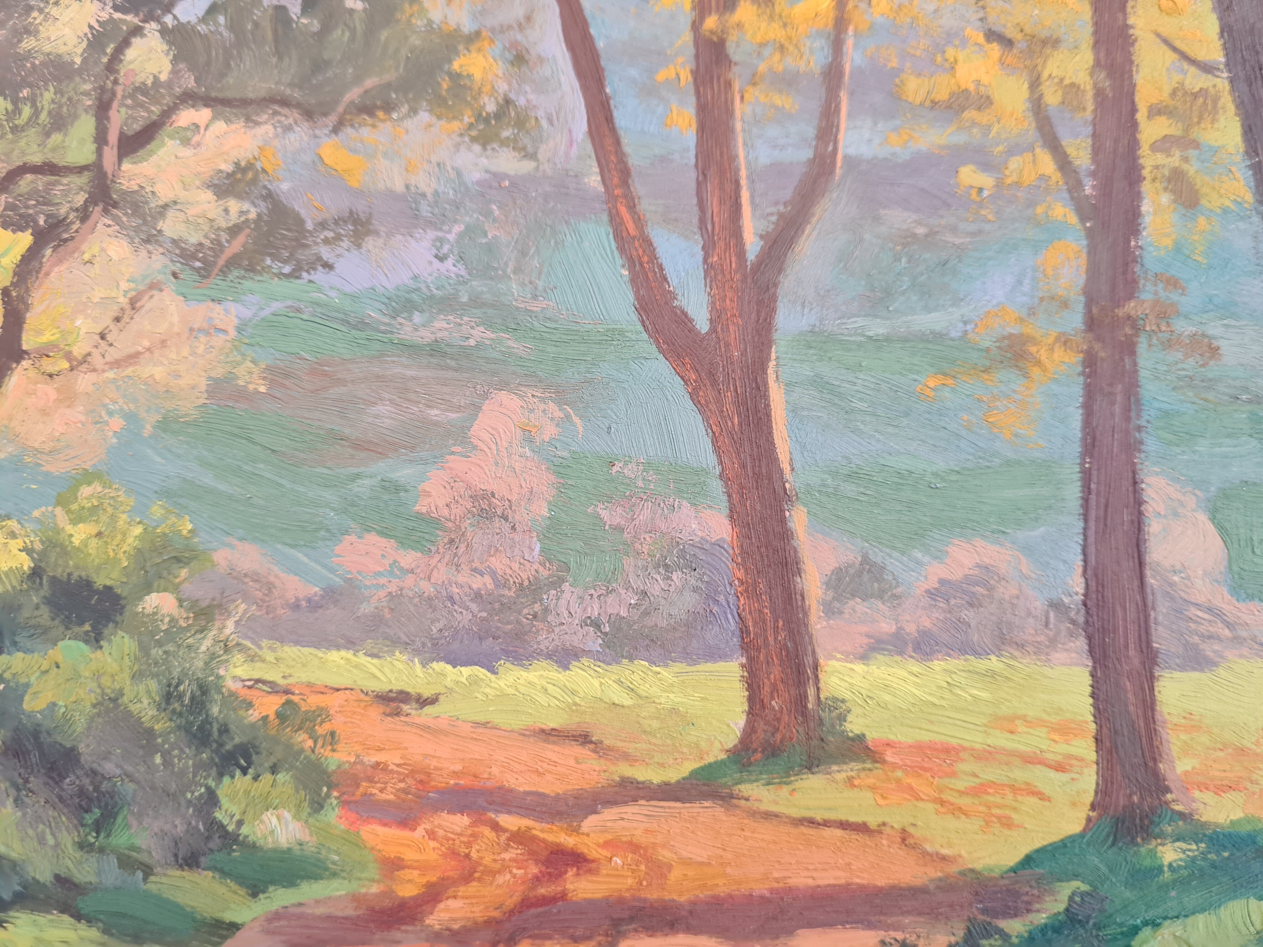 The clearing - orientalist oil by Sarraillon