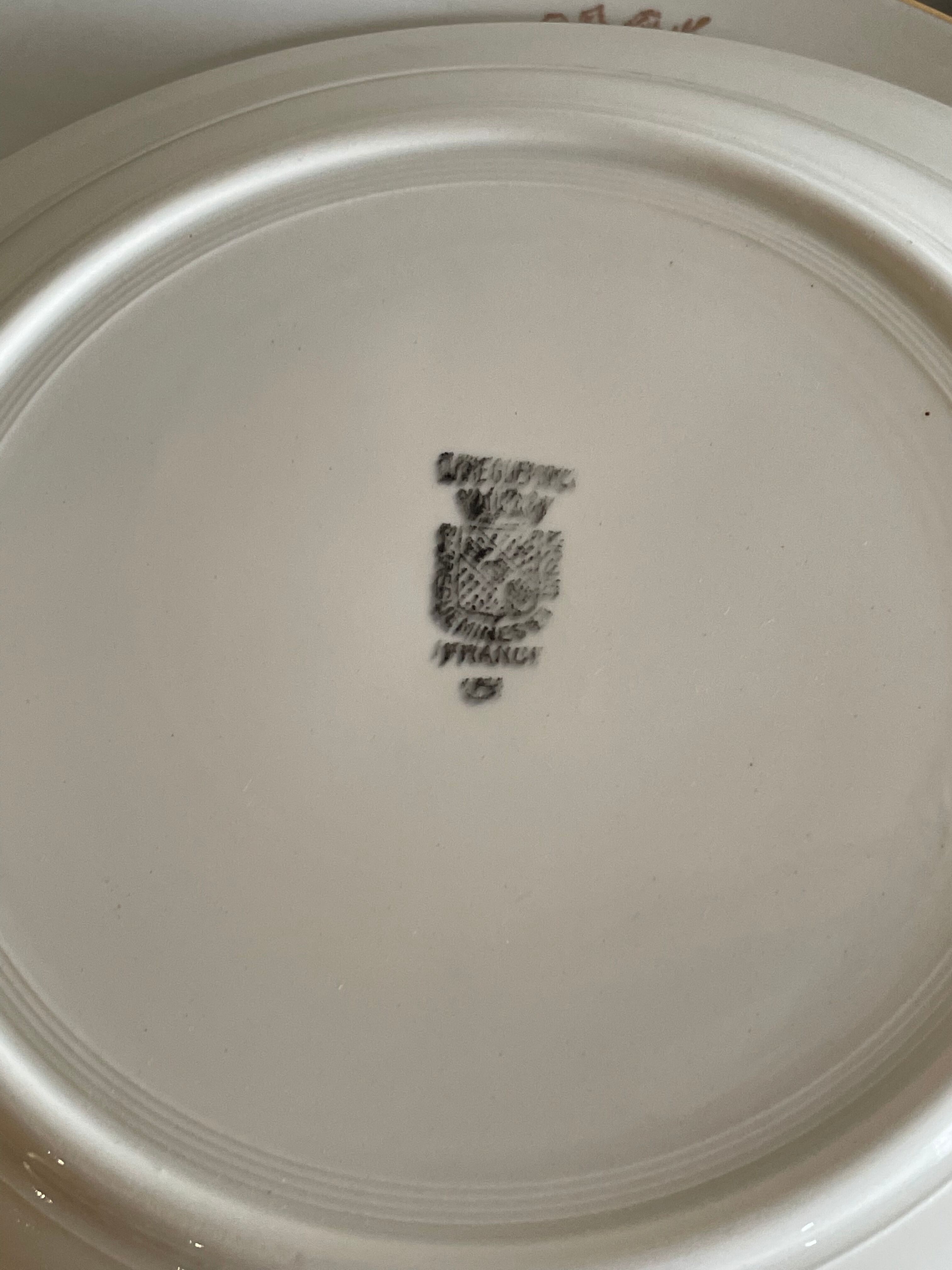 Hollow dish and pie dish pattern golden knots Sarreguemines