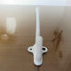 White enamelled cast iron wall hook 30s 40s