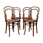 Set of 4 chairs bistro no.14 fischel early 20th century