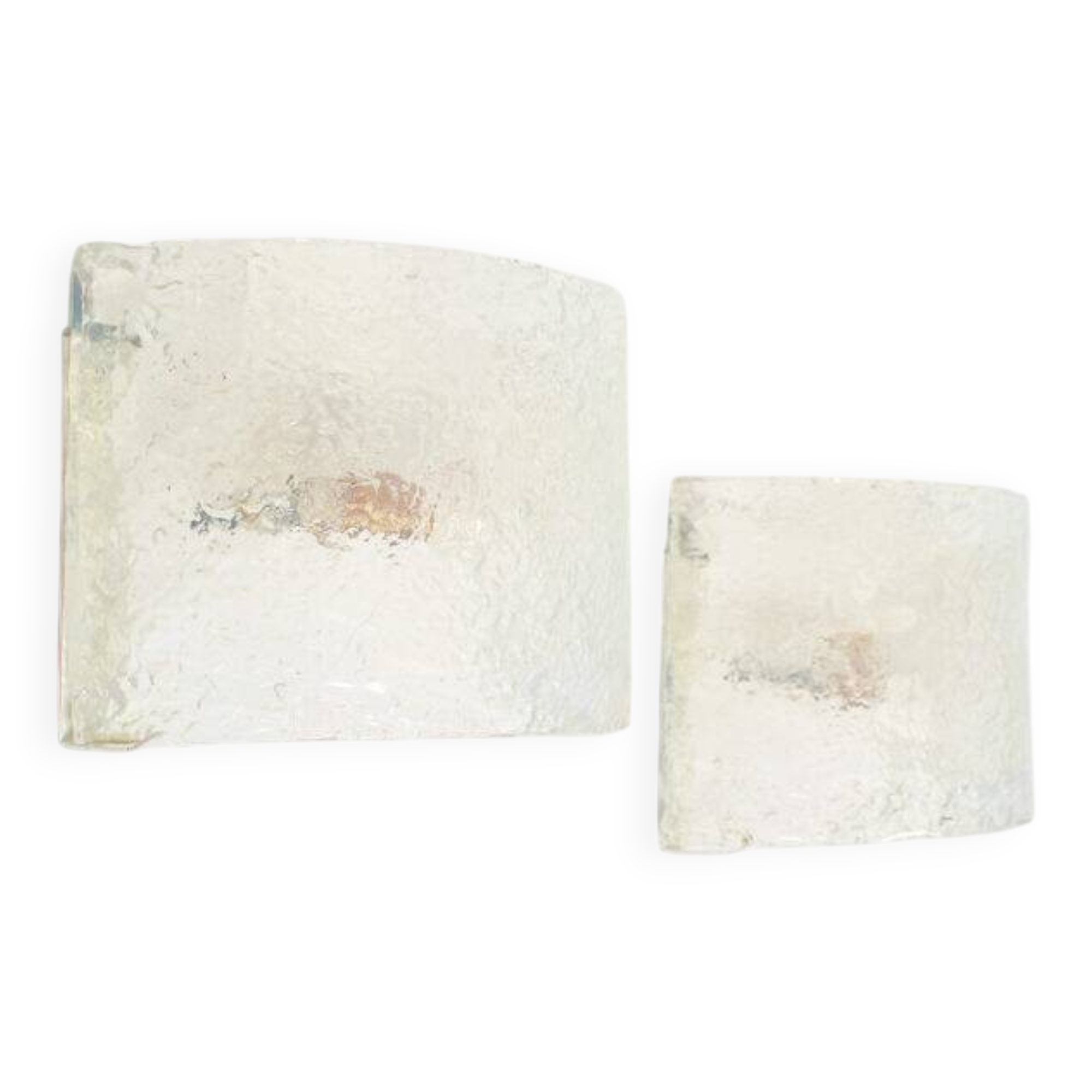 Set of two Italian ice glass Murano glass sconces