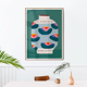 Affiche murale vase coloré nénuphars 30cm*40cm