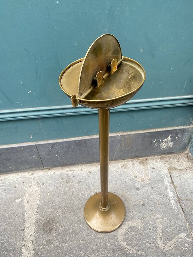 Brass pedestal ashtray, 1950