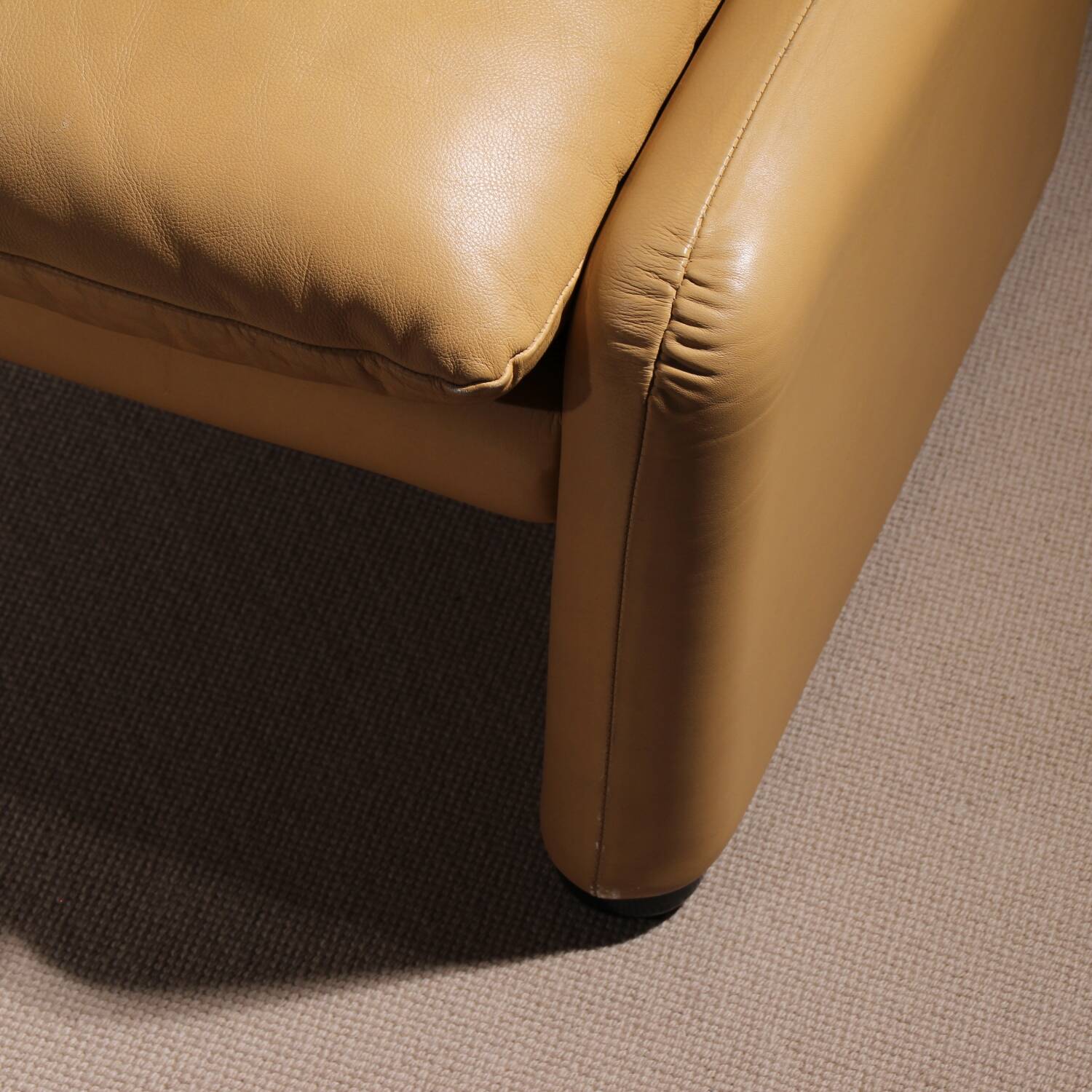 Leather Ottoman ‚Maralunga‘ by Vico Magistretti for Cassina | Italy 1973