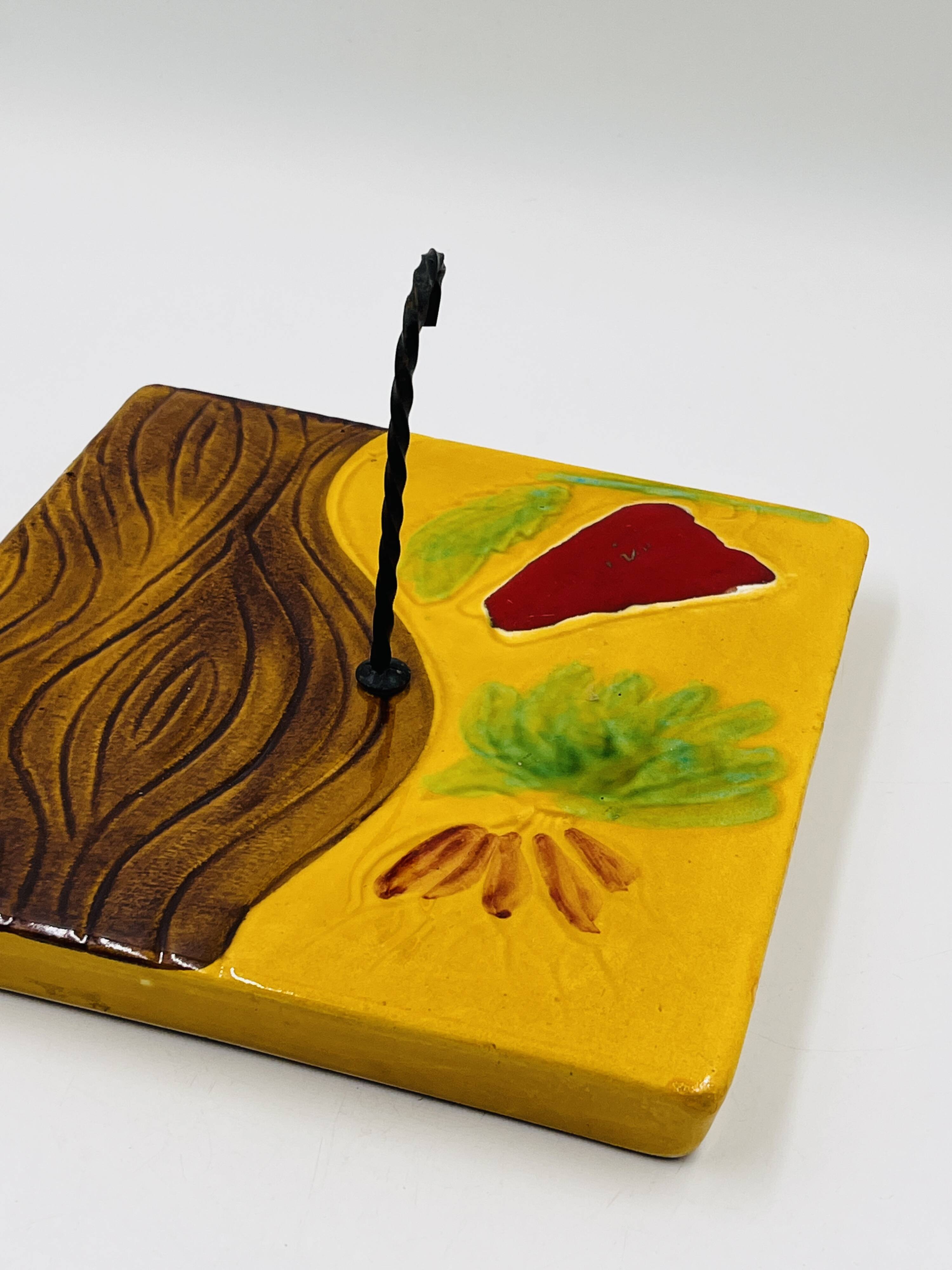 Square cheese board with knife Vallauris