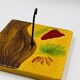 Square cheese board with knife Vallauris