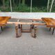Henri II extendable dining table in solid walnut from the 19th century, 310cm.