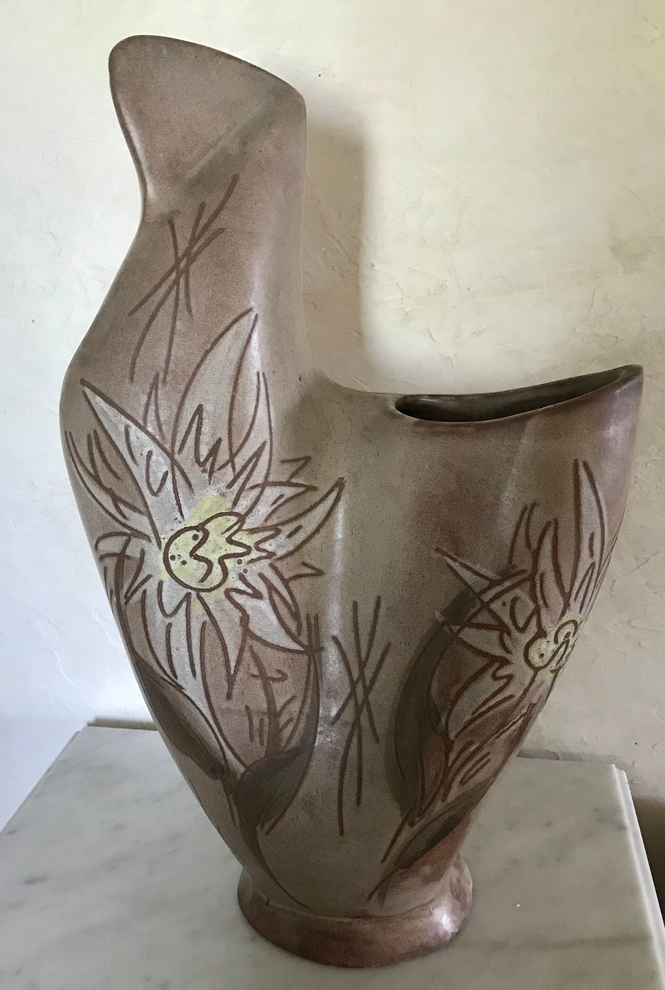 Vallauris zoomorphic vase 45cm