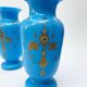 Pair of blue opaline vases