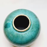 Antique Chinese Ginger Pot 1900 Green Blue Turquoise Enameled Ceramic