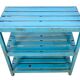 3-level Burmese teak shelf with original blue patina