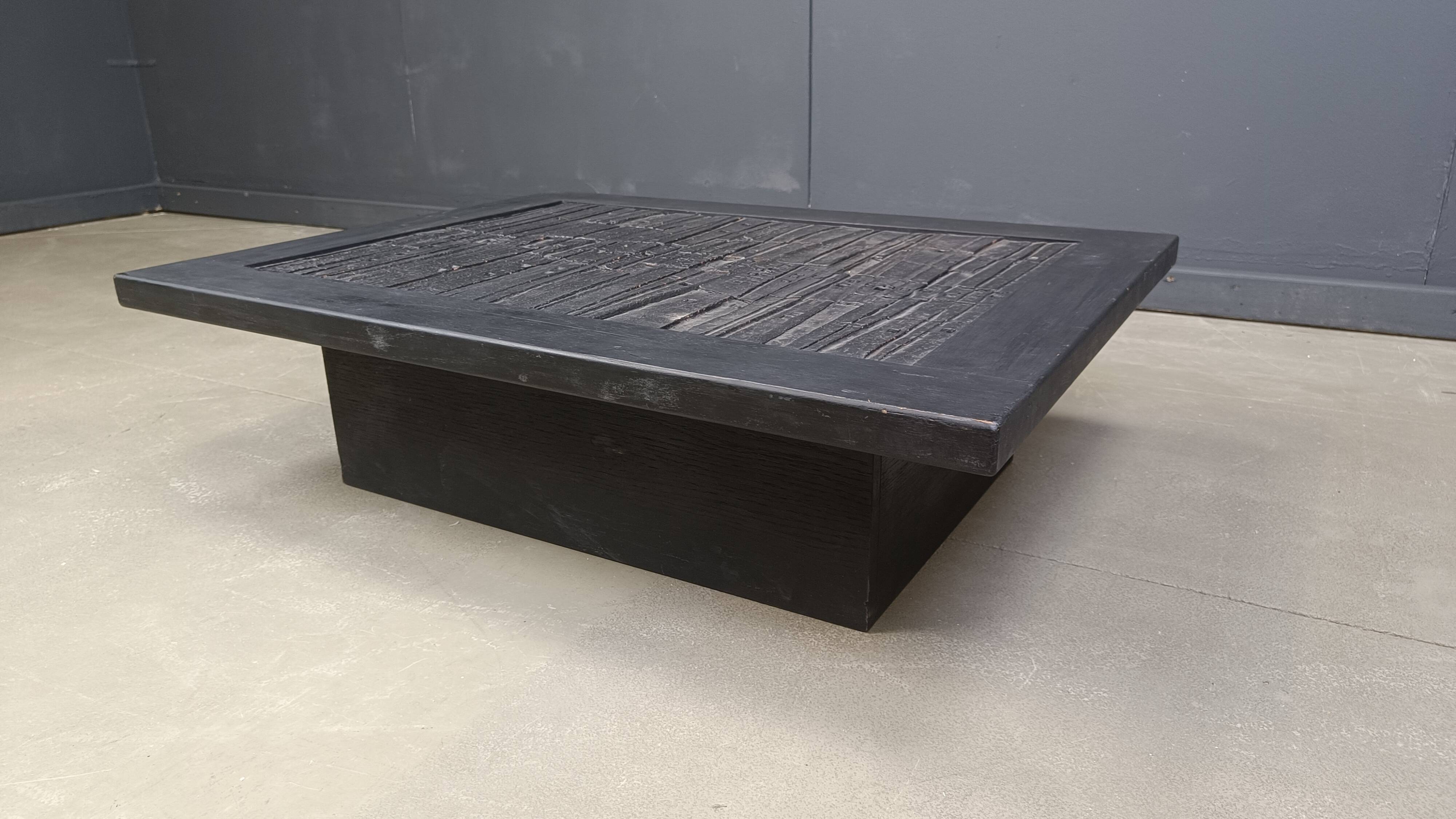 Brutalist stone coffee table, Made In belgium, 1960s