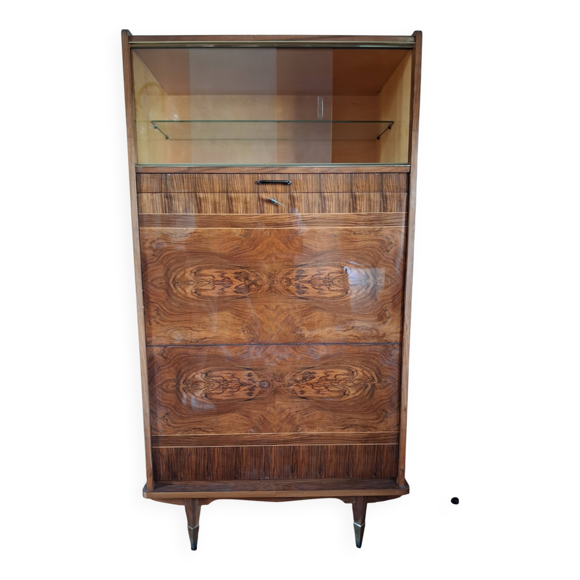Retractable display cabinet desk