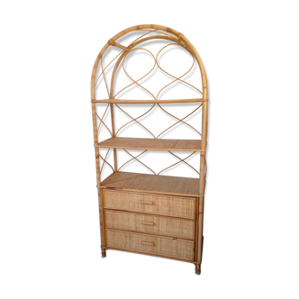 Étagère vintage en rotin