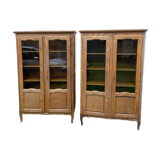 2 old wooden display cases