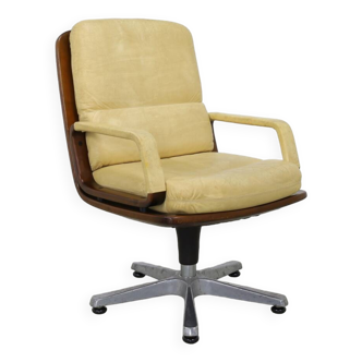 1x Vintage Office Chair/Conference Chair in Leather and wood by Eugen Schmidt, 1960s