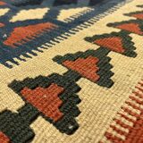 Tapis Kilim fait main pour chambre à coucher, en laine tissée à plat, motif géométrique rouille, 293 × 210 cm