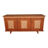 Wood and rattan sideboard