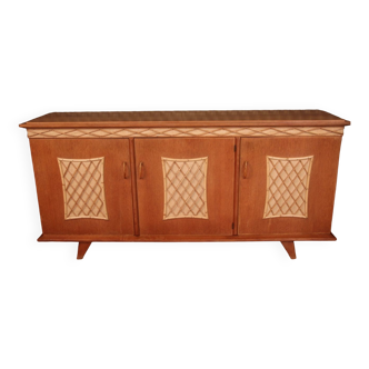 Wood and rattan sideboard