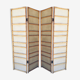 Vintage screen with 4 leaves in bamboo and woven rattan - 1950