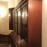 Mahogany wood bookcase and bronze handles