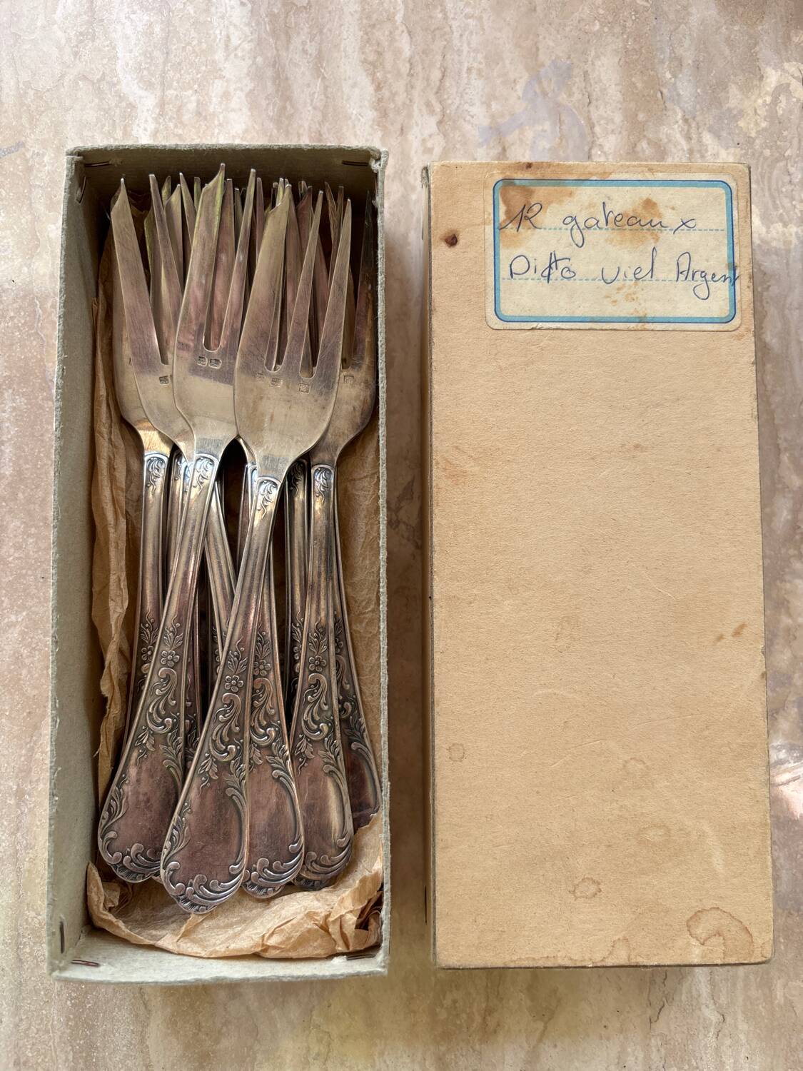 12 Christofle solid silver forks