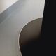 Vintage dining table in melamine with a black wood effect and chrome metal.