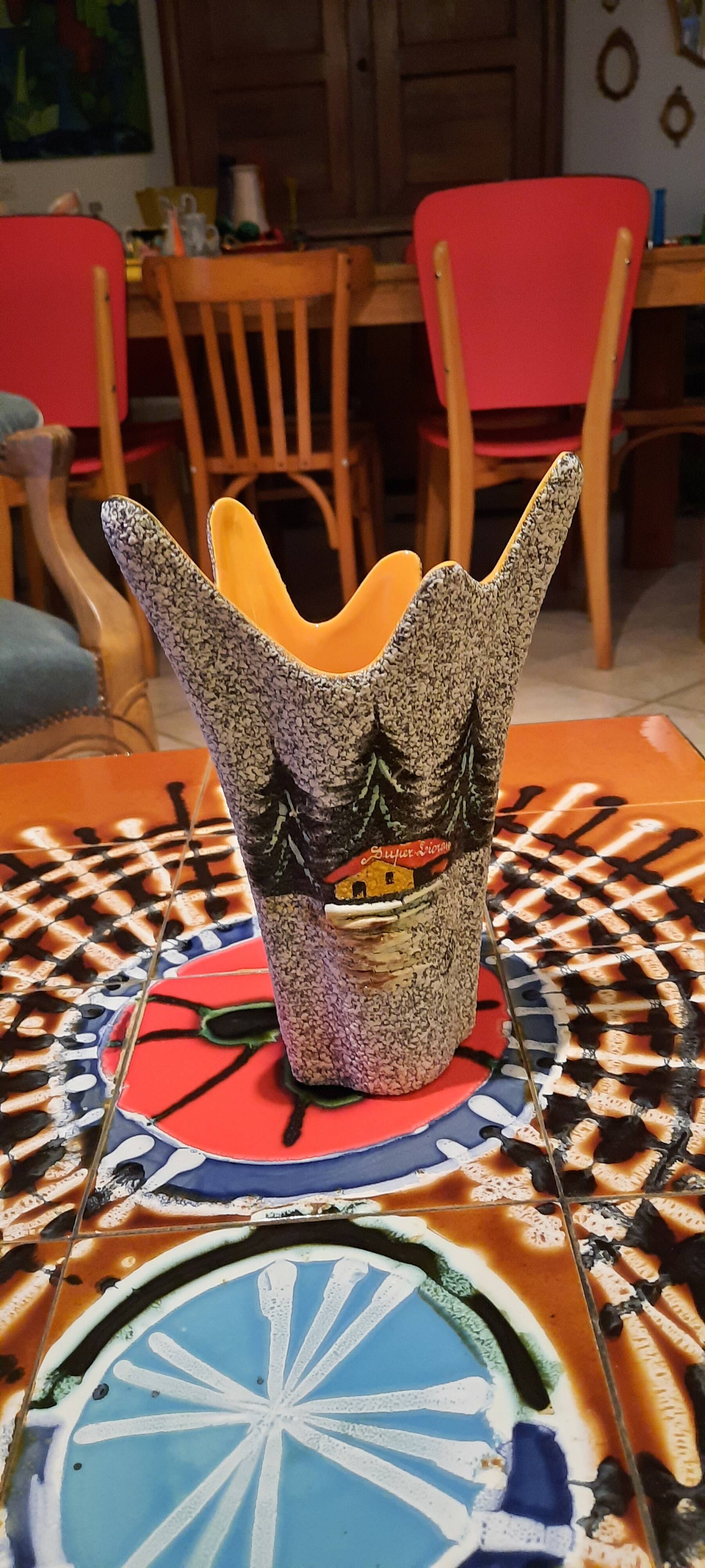 Ceramic vase signed Tess vintage