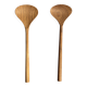 Salad server or large flat oval teak spoon L28 D8.5