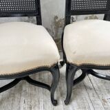 Set of 4 black lacquer chairs