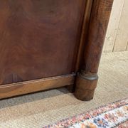 Empire period secretary in walnut, oak and black marble top