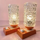 vintage Mid Century Massive 1970 lamps diamond point globes