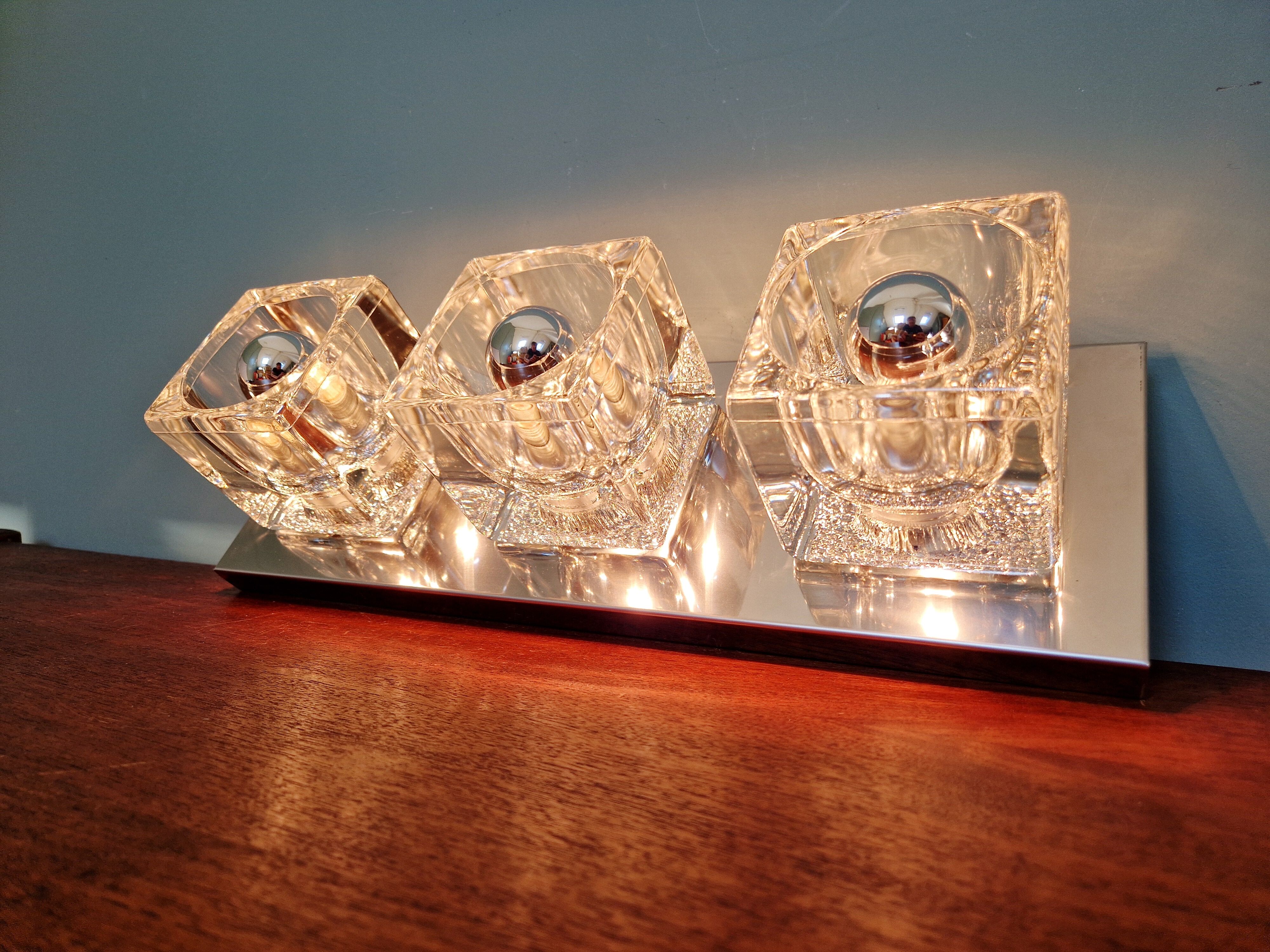 Triple wall lamp Ice Cube, Peill & Putzler, 1970