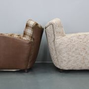 Paire de grands fauteuils club italiens des années 1940