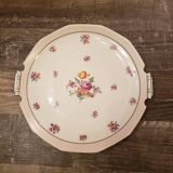 Plat rond Ø26 cm fleurs porcelaine de Limoges