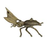 Vintage Copper Plated Fly Ashtray Figurine Italy 1960s