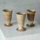 Set of 3 mid-century pottery cups from the 1960s.