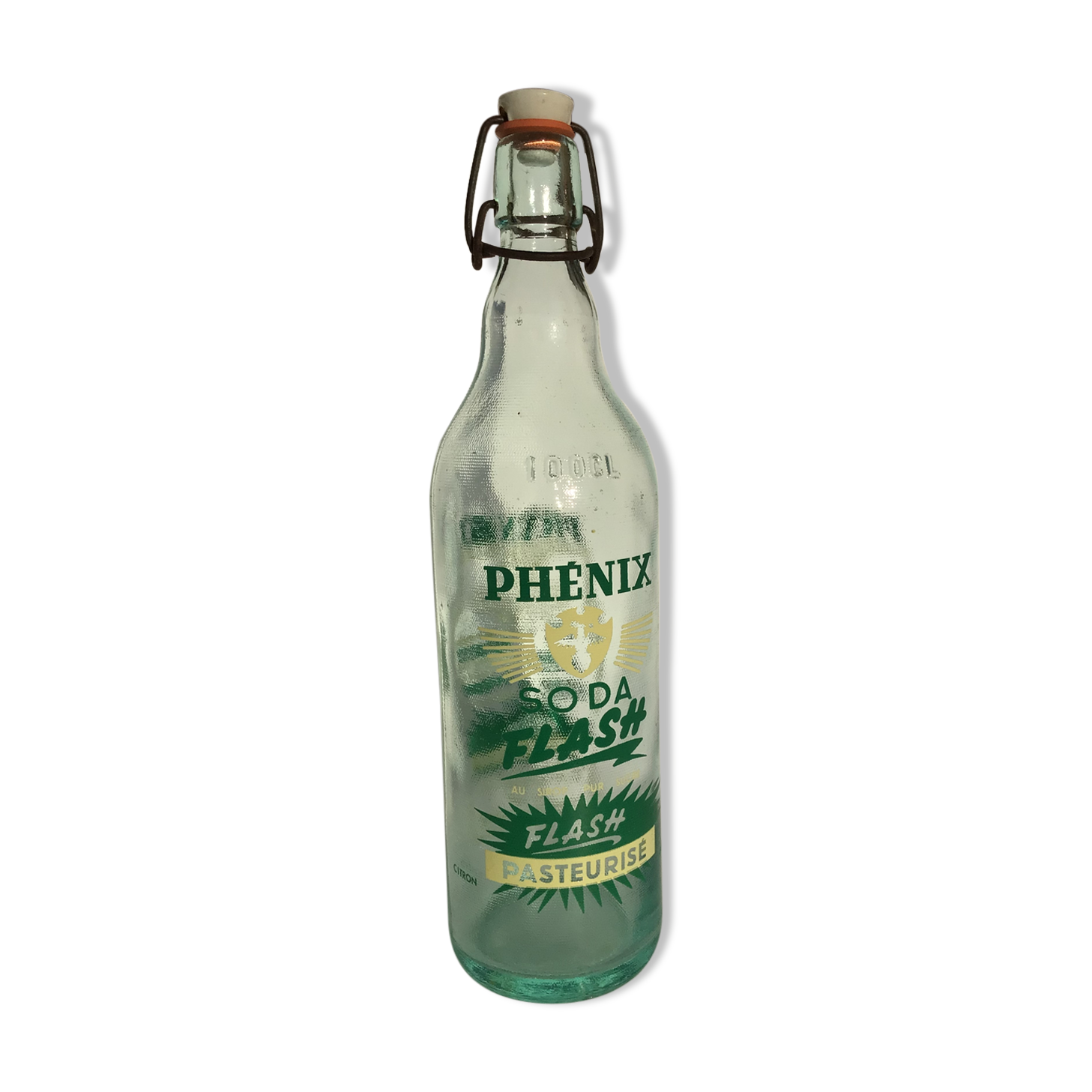 Hermetic bottle Phoenix soda 1l green screen printing