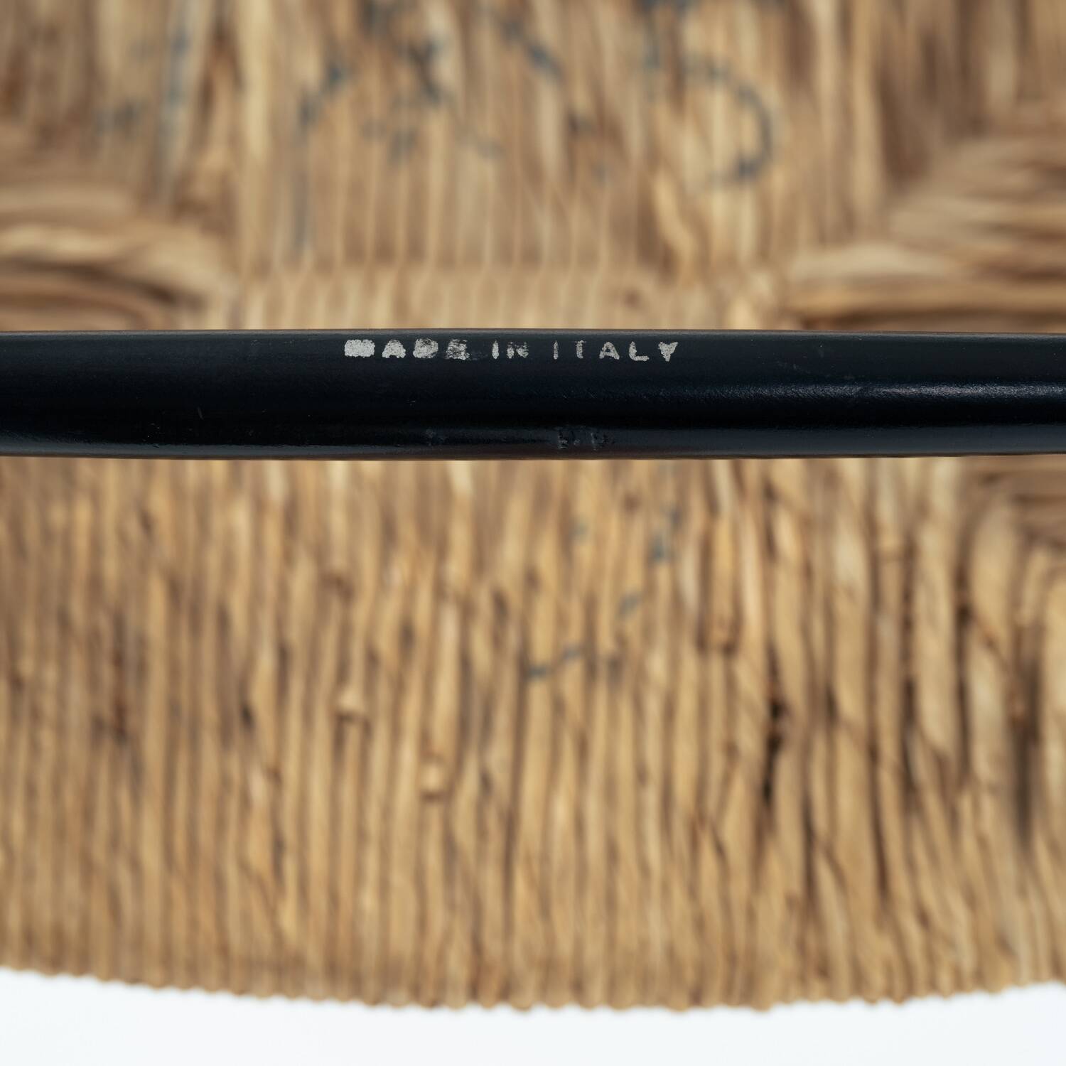 Chaises italiennes Chiavari en hêtre et paille noires, années 1950