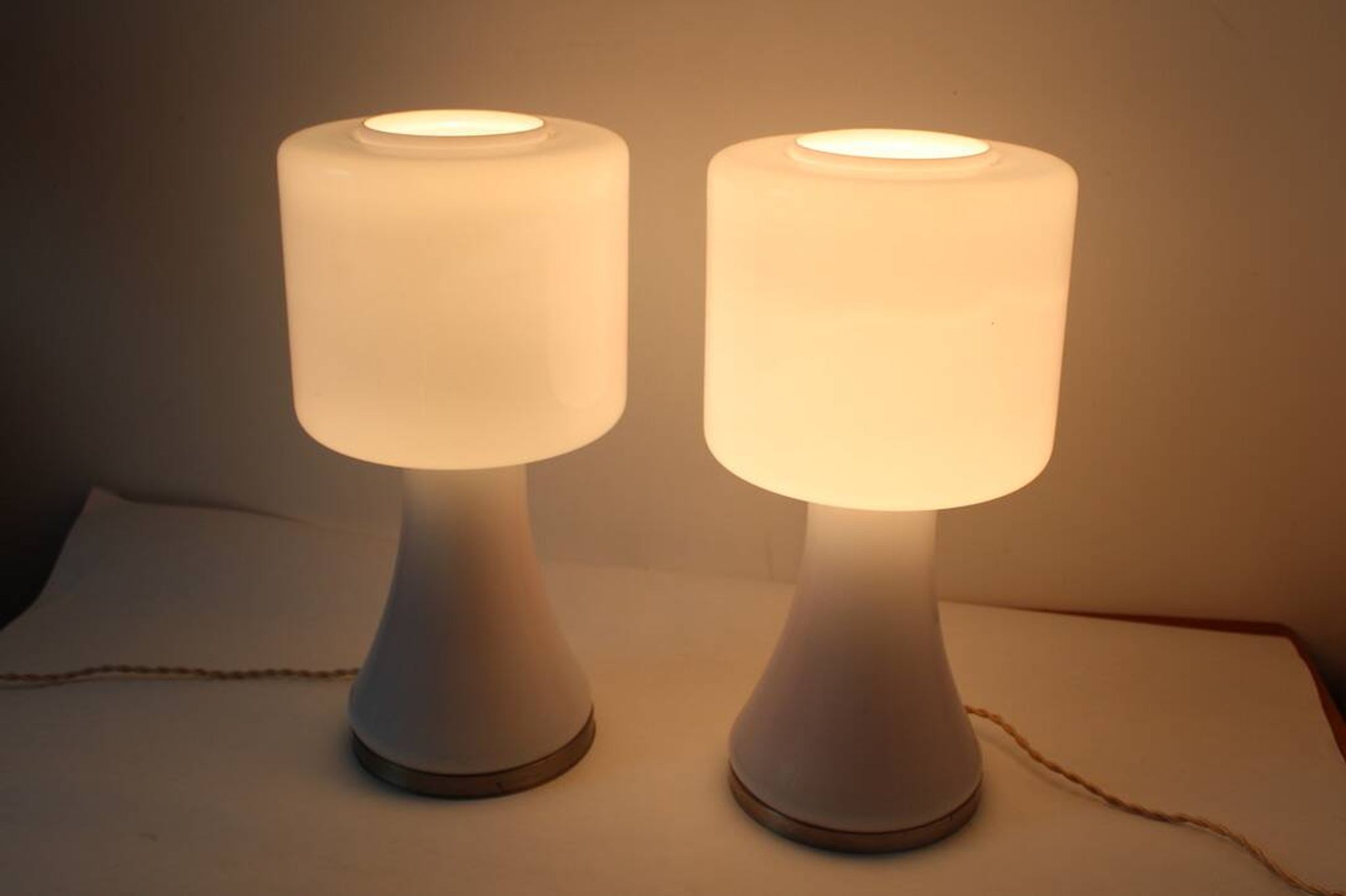Vistosi Murano Lamp Vintage 70 Italy x2