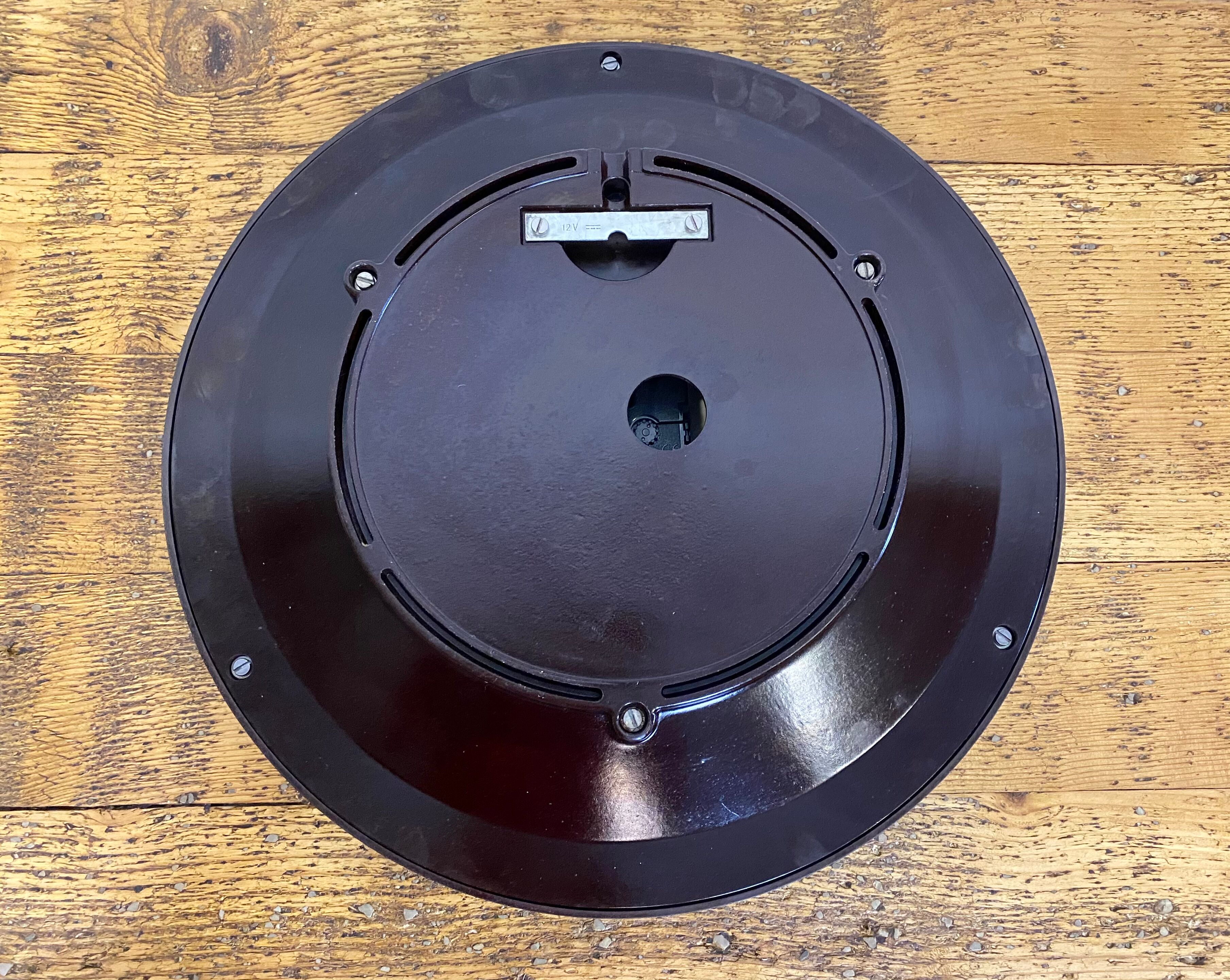 Industrial Bakelite Factory Wall Clock from Pragotron, 1960s